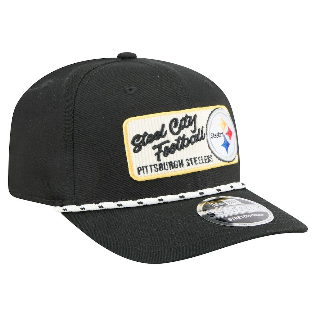 Pittsburgh Steelers New Era Chant 9SEVENTY Stretch-Snap Hat - Black - NFL