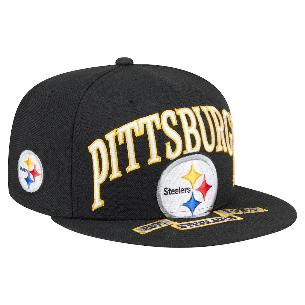 Pittsburgh Steelers New Era Oversized 59FIFTY Fitted Hat - Black - NFL