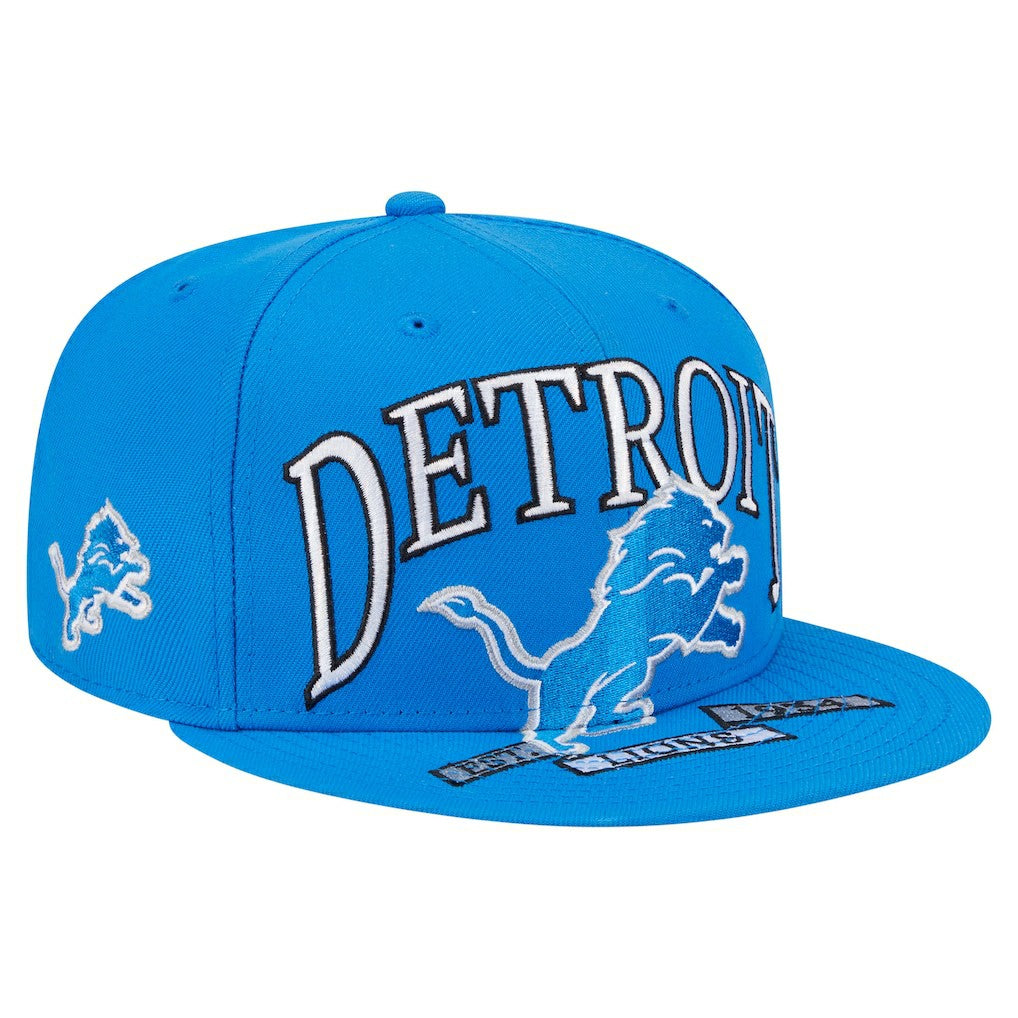 Detroit Lions New Era Oversized 59FIFTY Fitted Hat - Blue - NFL