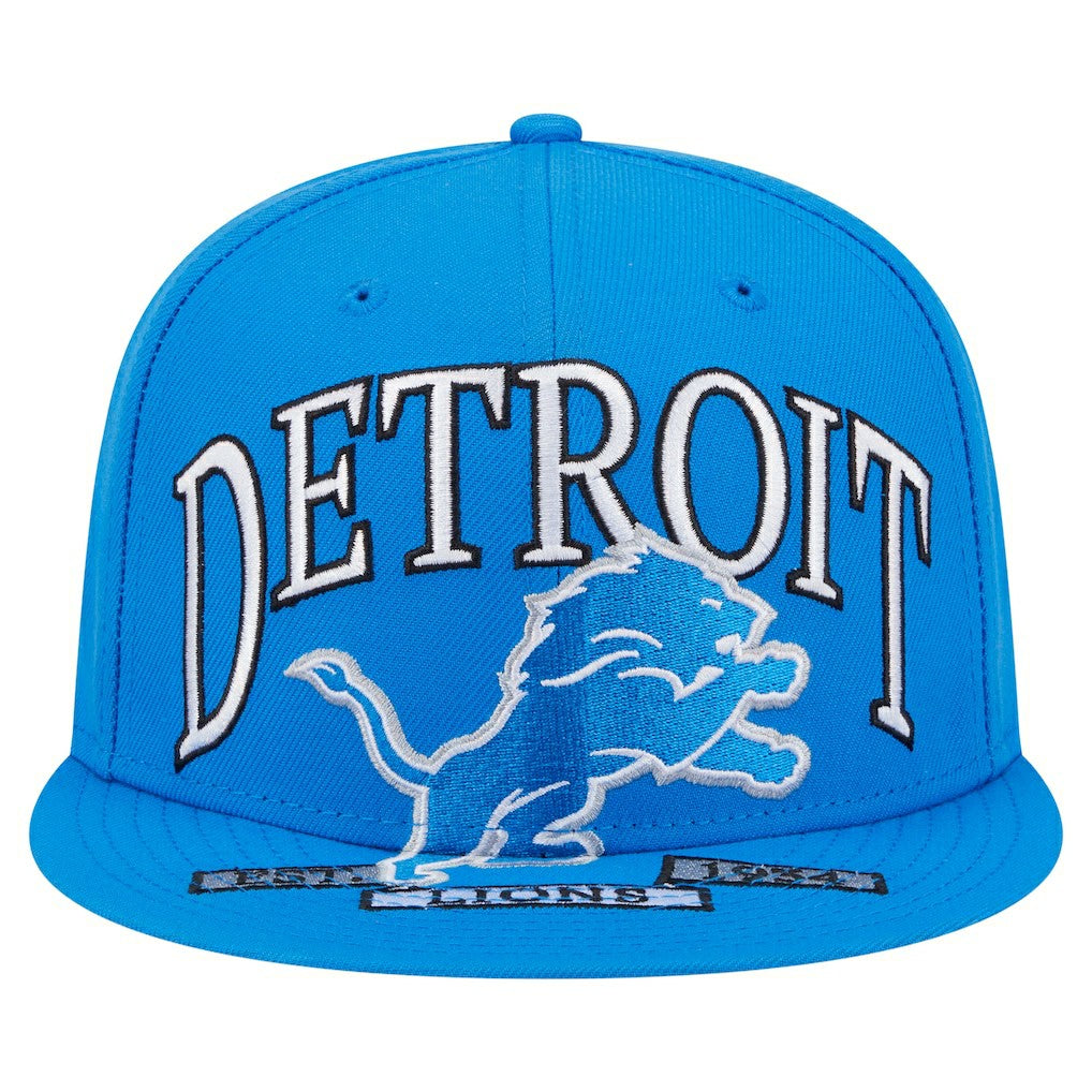 Detroit Lions New Era Oversized 59FIFTY Fitted Hat - Blue - NFL