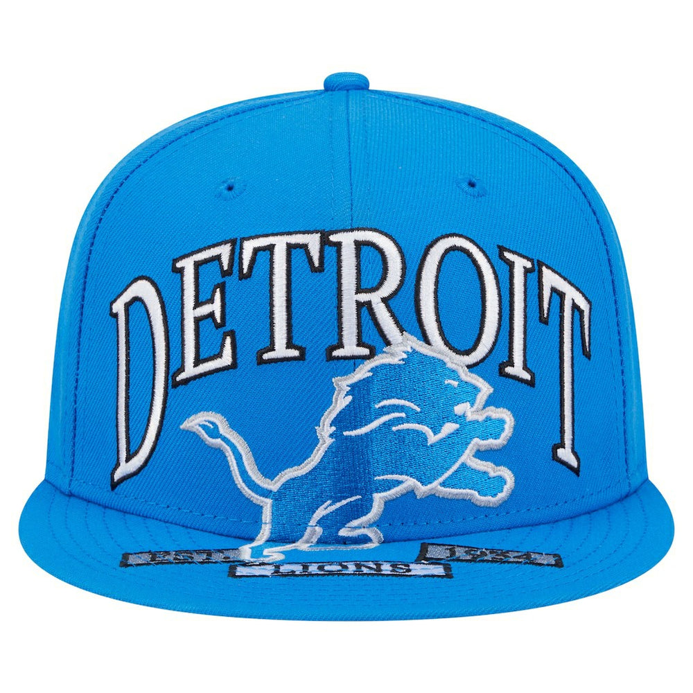 Detroit Lions New Era Oversized 59FIFTY Fitted Hat - Blue - NFL