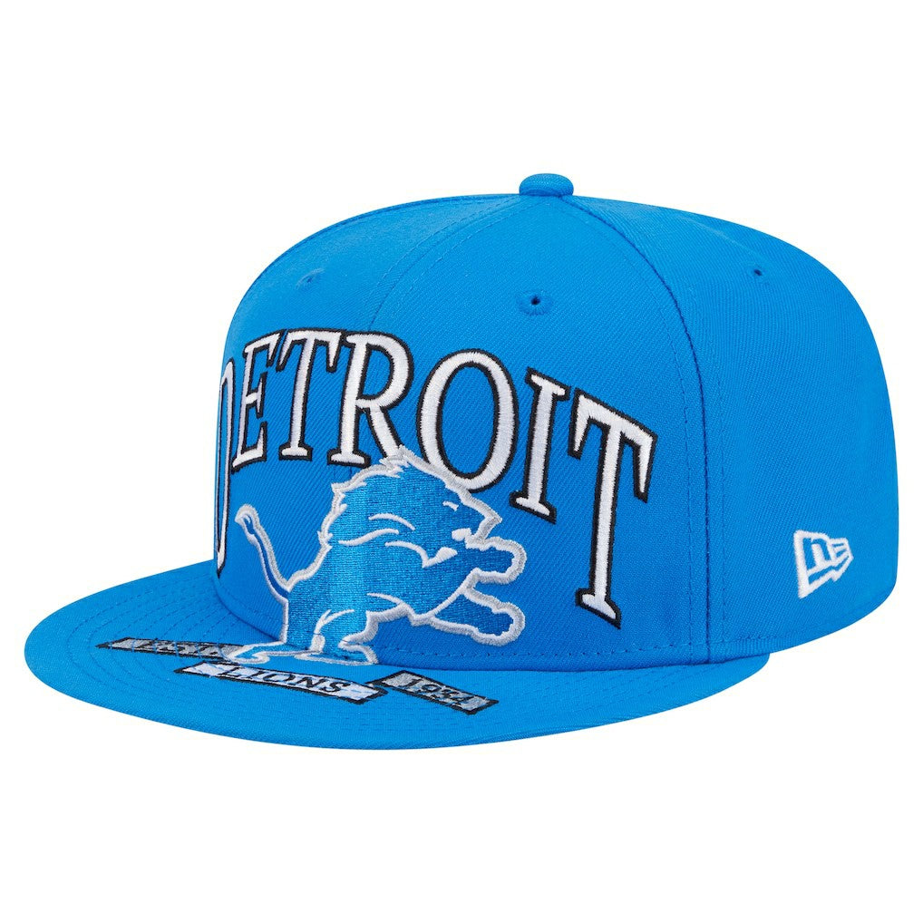 Detroit Lions New Era Oversized 59FIFTY Fitted Hat - Blue - NFL