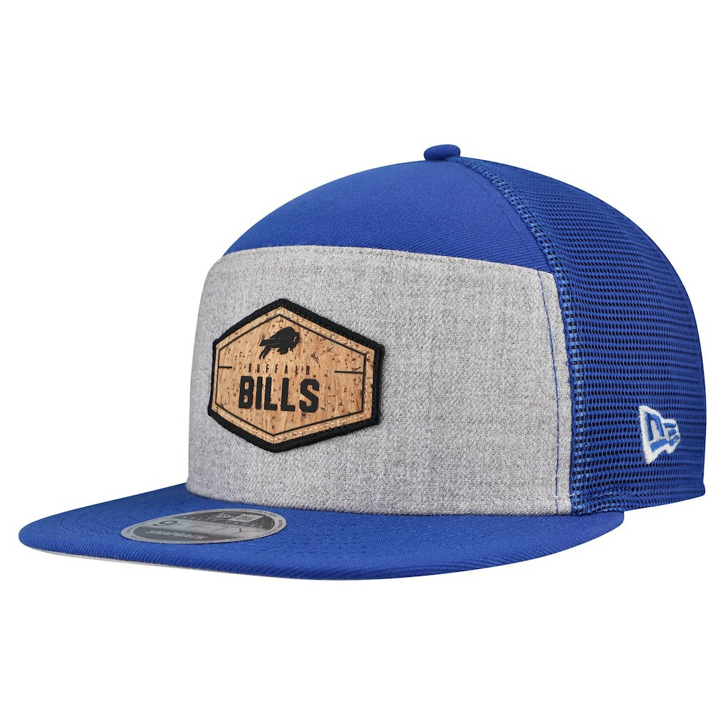 Buffalo Bills New Era Cork Split Panel 9FIFTY Trucker Snapback Hat - Gray/Royal - NFL