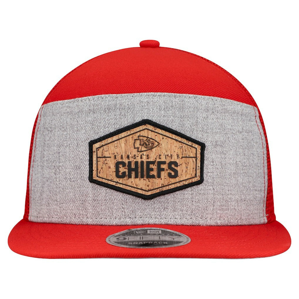 Kansas City Chiefs New Era Cork Split Panel 9FIFTY Trucker Snapback Hat - Gray/Red - NFL