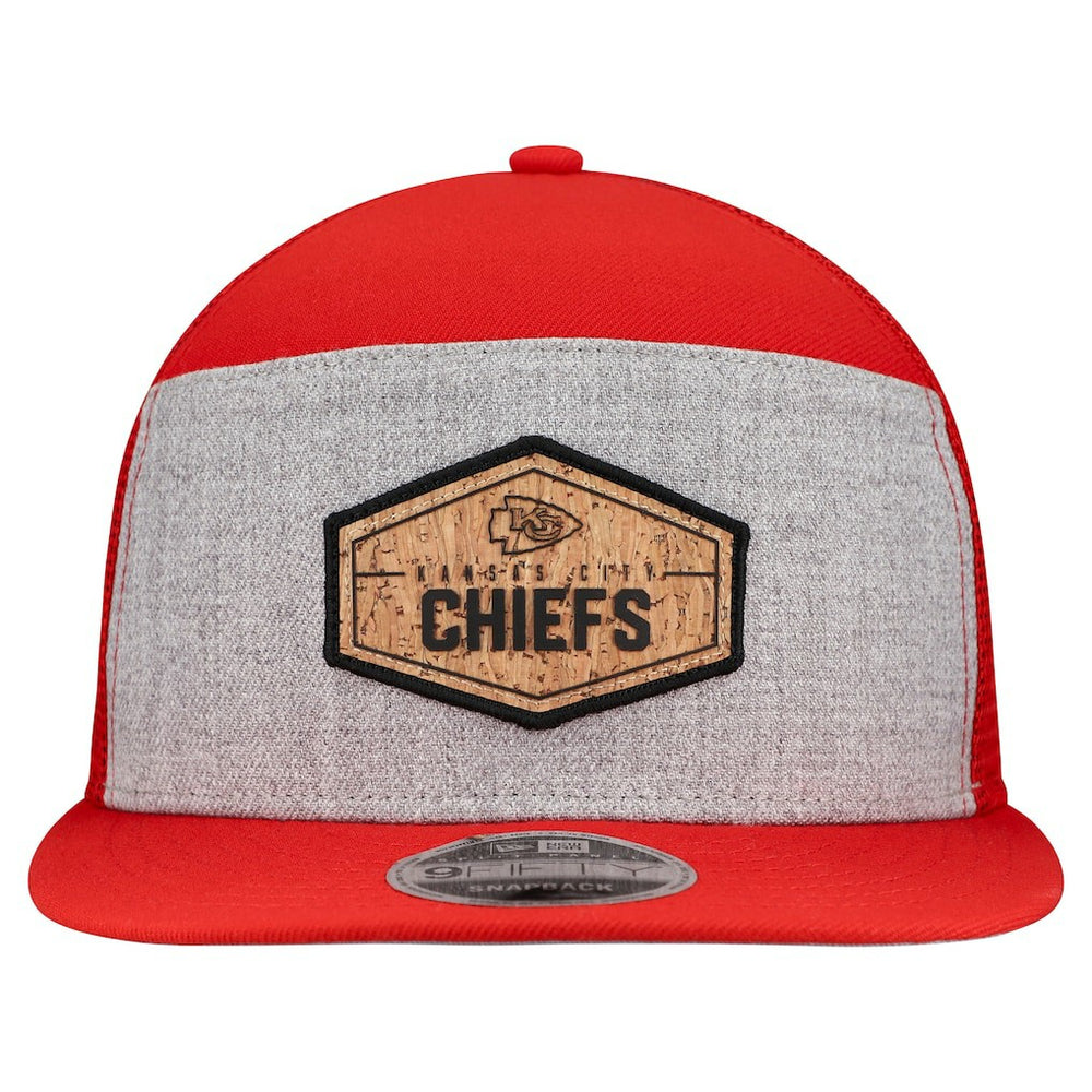 Kansas City Chiefs New Era Cork Split Panel 9FIFTY Trucker Snapback Hat - Gray/Red - NFL