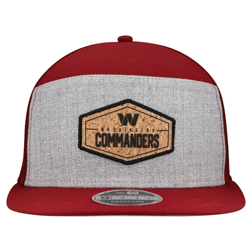 Washington Commanders New Era Cork Split Panel 9FIFTY Trucker Snapback Hat - Gray/Burgundy - NFL