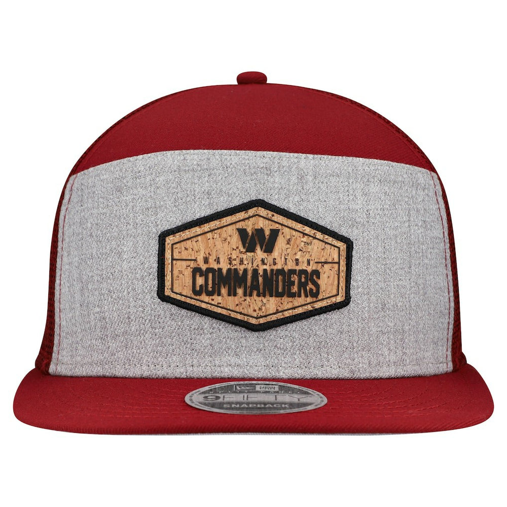 Washington Commanders New Era Cork Split Panel 9FIFTY Trucker Snapback Hat - Gray/Burgundy - NFL