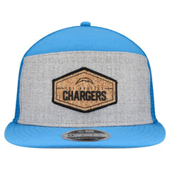 Los Angeles Chargers New Era Cork Split Panel 9FIFTY Trucker Snapback Hat - Gray/Powder Blue - NFL