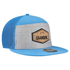 Los Angeles Chargers New Era Cork Split Panel 9FIFTY Trucker Snapback Hat - Gray/Powder Blue - NFL