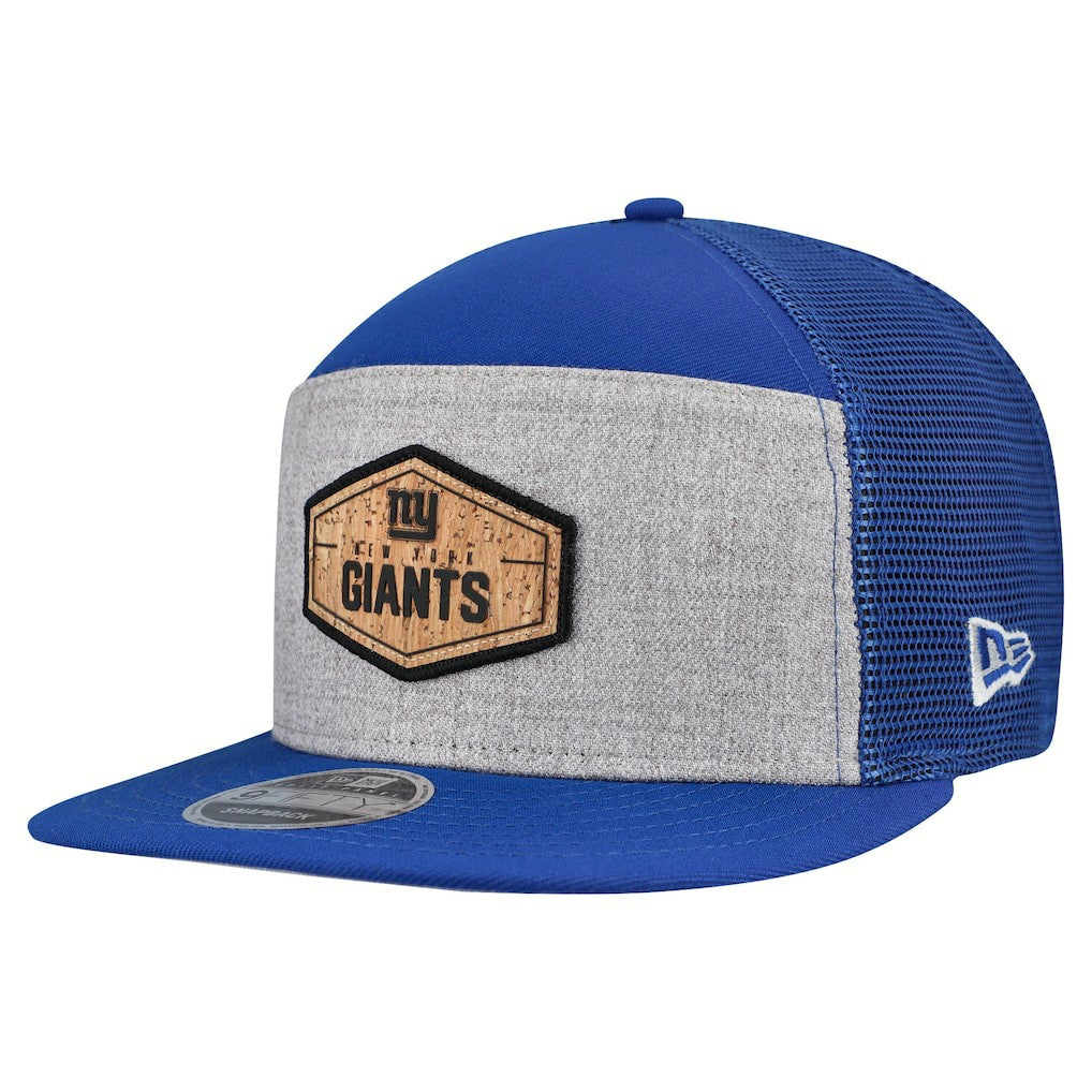 New York Giants New Era Cork Split Panel 9FIFTY Trucker Snapback Hat - Gray/Royal - NFL