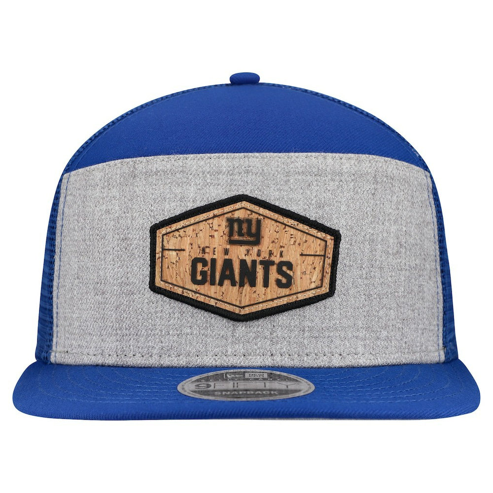 New York Giants New Era Cork Split Panel 9FIFTY Trucker Snapback Hat - Gray/Royal - NFL