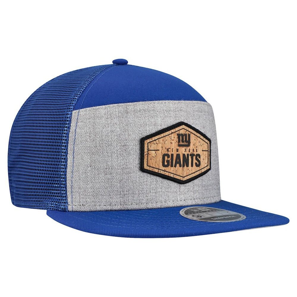New York Giants New Era Cork Split Panel 9FIFTY Trucker Snapback Hat - Gray/Royal - NFL