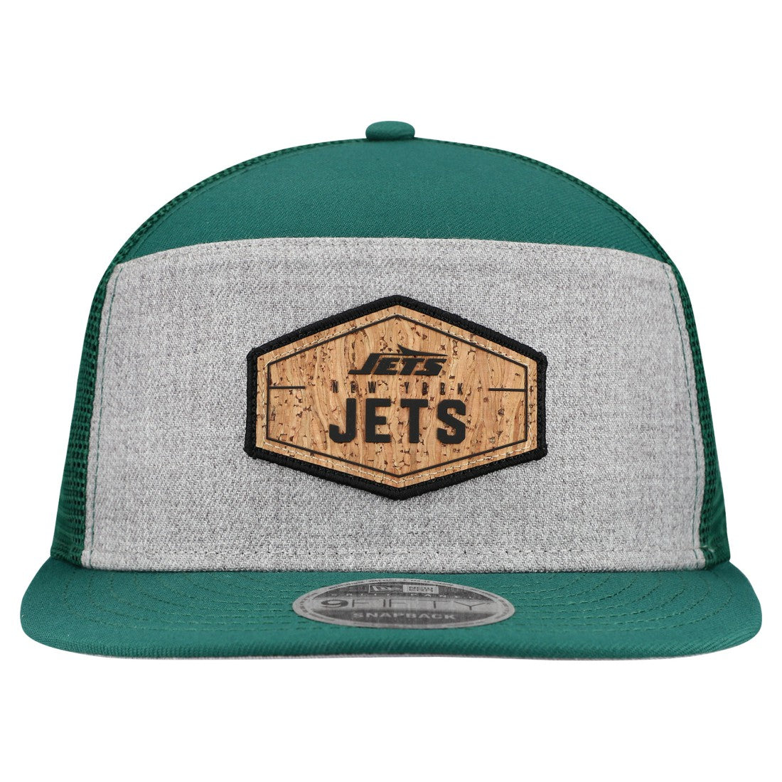 New York Jets New Era Cork Split Panel 9FIFTY Trucker Snapback Hat - Gray/Green - NFL
