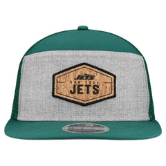 New York Jets New Era Cork Split Panel 9FIFTY Trucker Snapback Hat - Gray/Green - NFL