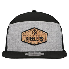 Pittsburgh Steelers New Era Cork Split Panel 9FIFTY Trucker Snapback Hat - Gray/Black - NFL