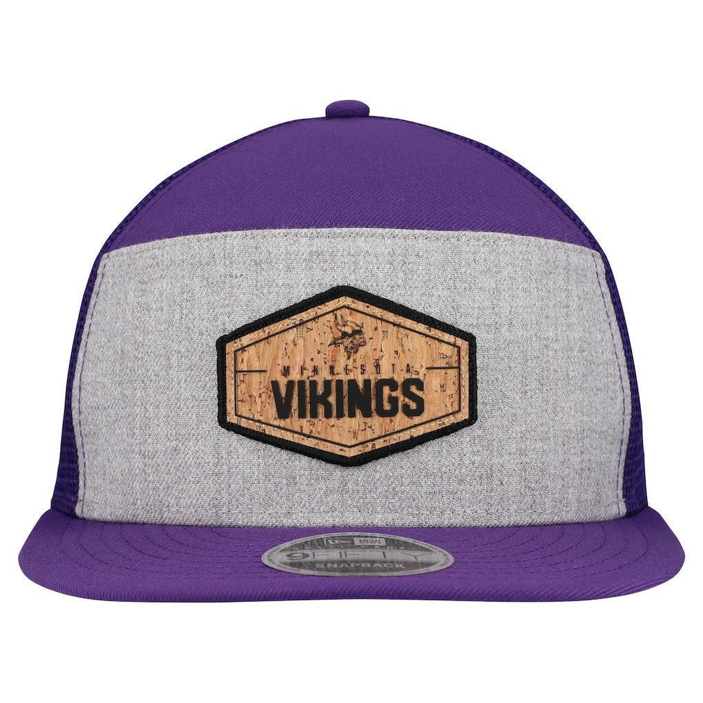 Minnesota Vikings New Era Cork Split Panel 9FIFTY Trucker Snapback Hat - Gray/Purple - NFL
