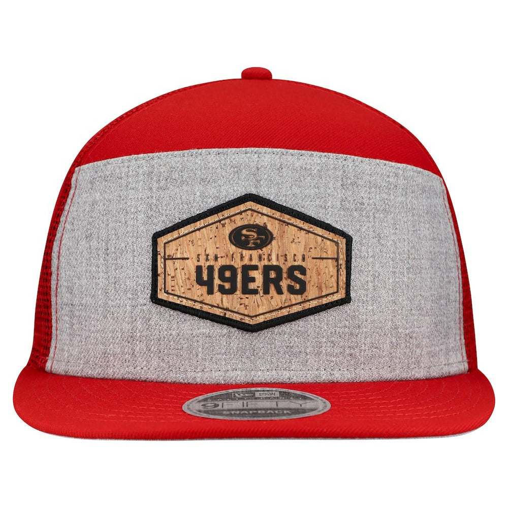 San Francisco 49ers New Era Cork Split Panel 9FIFTY Trucker Snapback Hat - Gray/Scarlet - NFL
