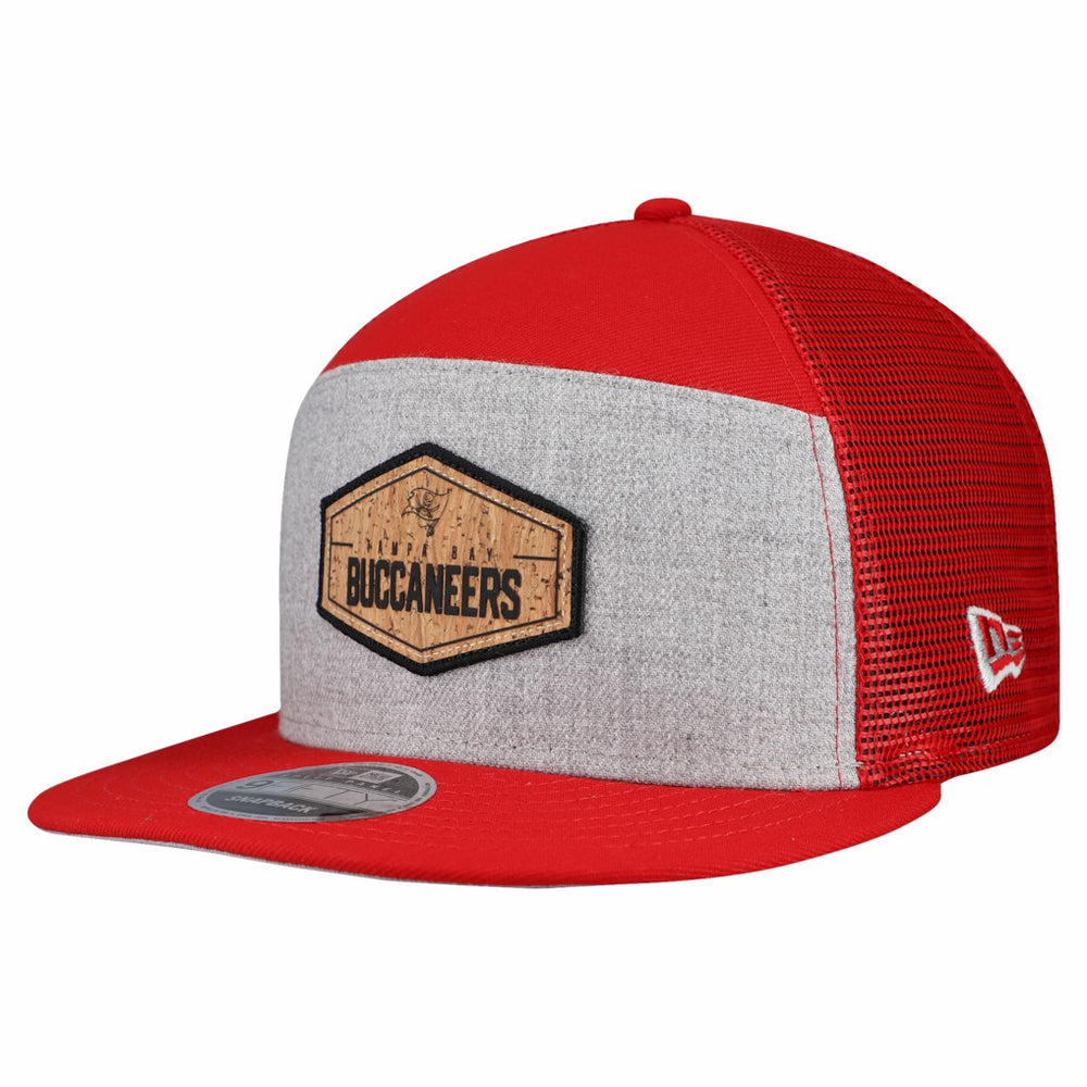 Tampa Bay Buccaneers New Era Cork Split Panel 9FIFTY Trucker Snapback Hat - Gray/Red - NFL