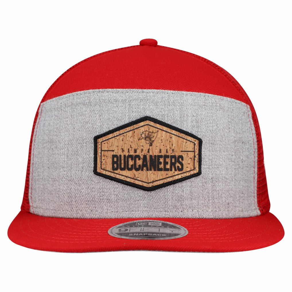 Tampa Bay Buccaneers New Era Cork Split Panel 9FIFTY Trucker Snapback Hat - Gray/Red - NFL