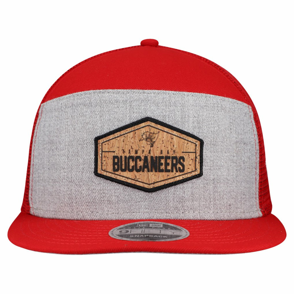 Tampa Bay Buccaneers New Era Cork Split Panel 9FIFTY Trucker Snapback Hat - Gray/Red - NFL