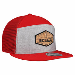 Tampa Bay Buccaneers New Era Cork Split Panel 9FIFTY Trucker Snapback Hat - Gray/Red - NFL