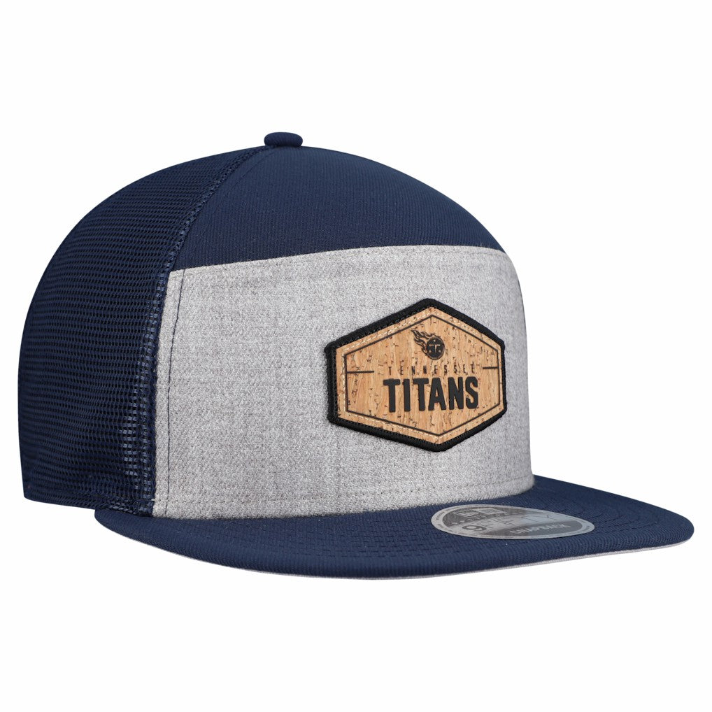 Tennessee Titans New Era Cork Split Panel 9FIFTY Trucker Snapback Hat - Gray/Navy - NFL