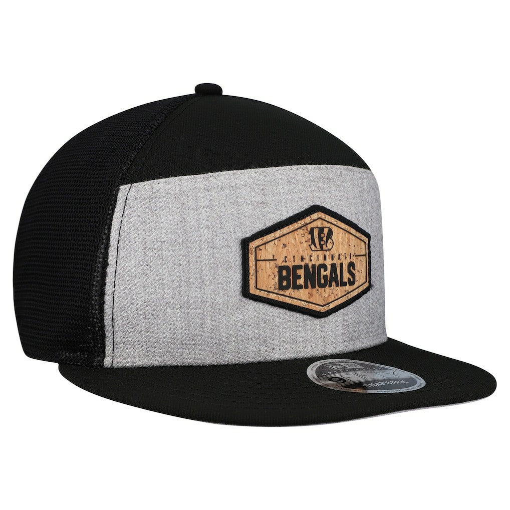 Cincinnati Bengals New Era Cork Split Panel 9FIFTY Trucker Snapback Hat - Gray/Black - NFL