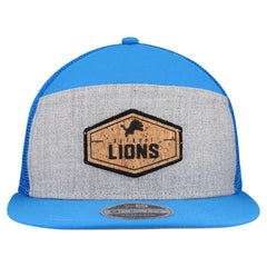 Detroit Lions New Era Cork Split Panel 9FIFTY Trucker Snapback Hat - Gray/Blue - NFL