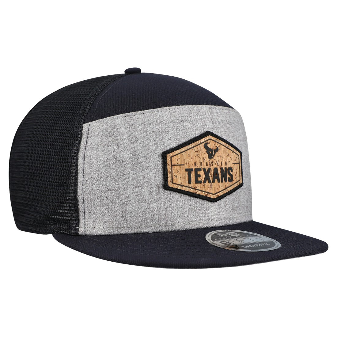 Houston Texans New Era Cork Split Panel 9FIFTY Trucker Snapback Hat - Gray/Navy - NFL