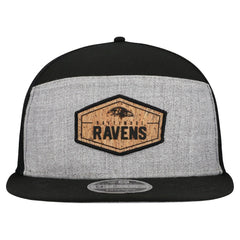 Baltimore Ravens New Era Cork Split Panel 9FIFTY Trucker Snapback Hat - Gray/Black - NFL