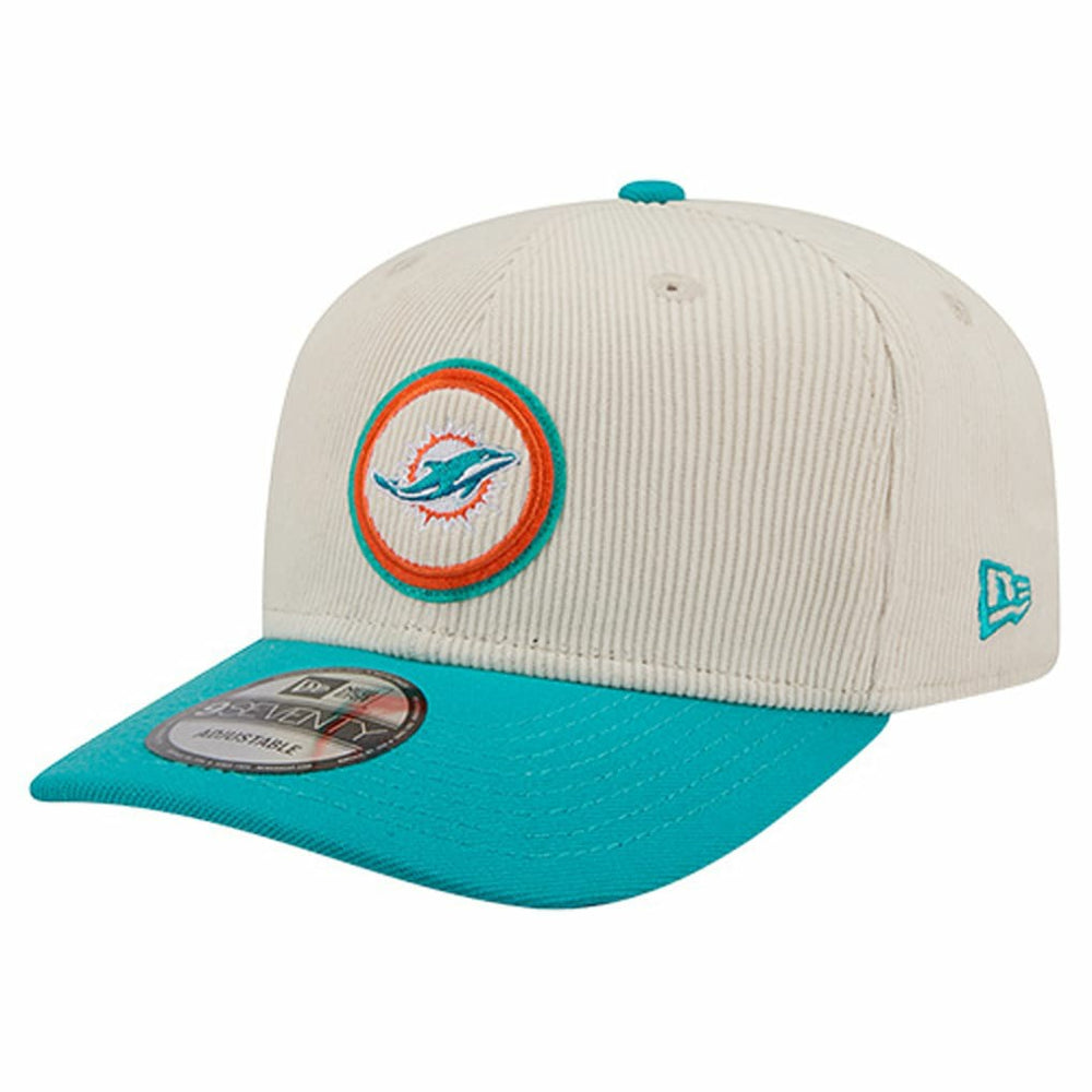 Miami Dolphins New Era Loyal Corduroy 9SEVENTY Adjustable Hat - Stone - NFL