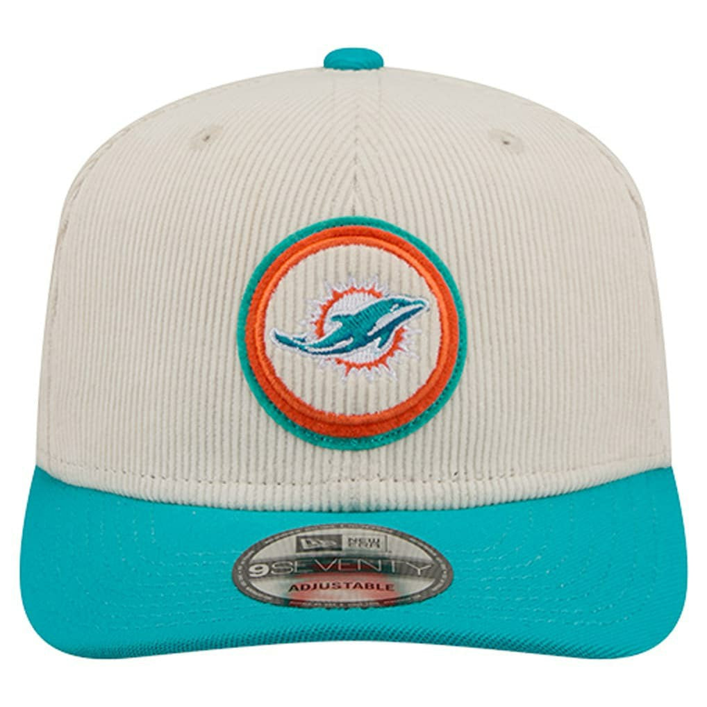 Miami Dolphins New Era Loyal Corduroy 9SEVENTY Adjustable Hat - Stone - NFL
