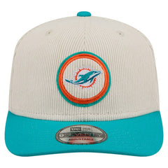 Miami Dolphins New Era Loyal Corduroy 9SEVENTY Adjustable Hat - Stone - NFL