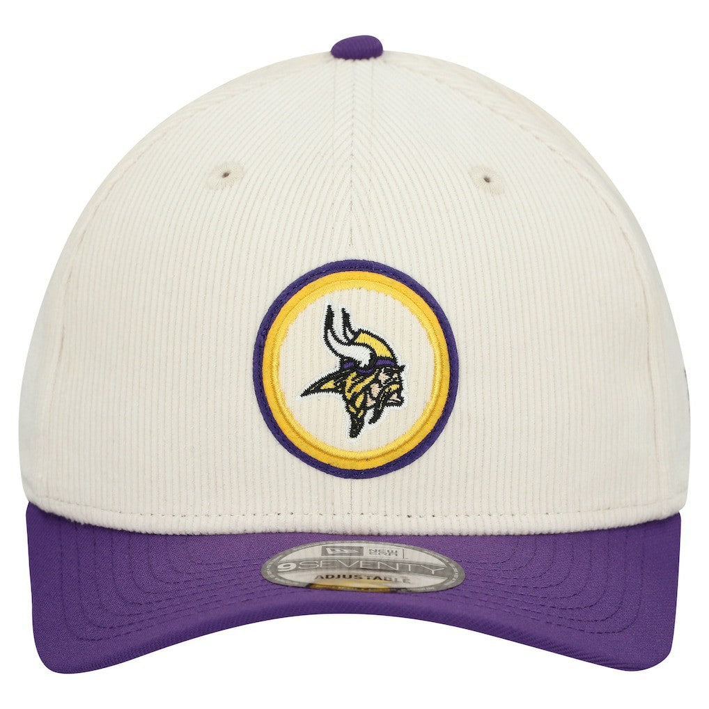 Minnesota Vikings New Era Loyal Corduroy 9SEVENTY Adjustable Hat - Stone - NFL