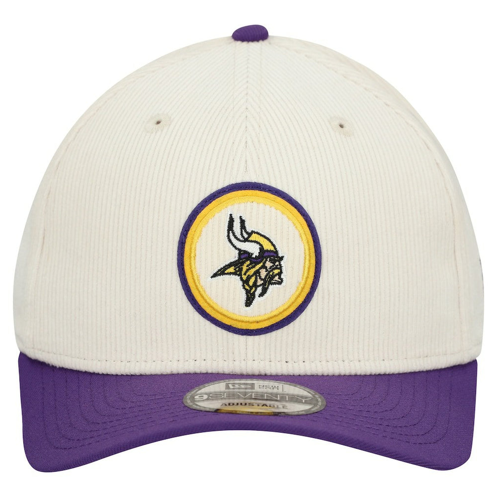 Minnesota Vikings New Era Loyal Corduroy 9SEVENTY Adjustable Hat - Stone - NFL