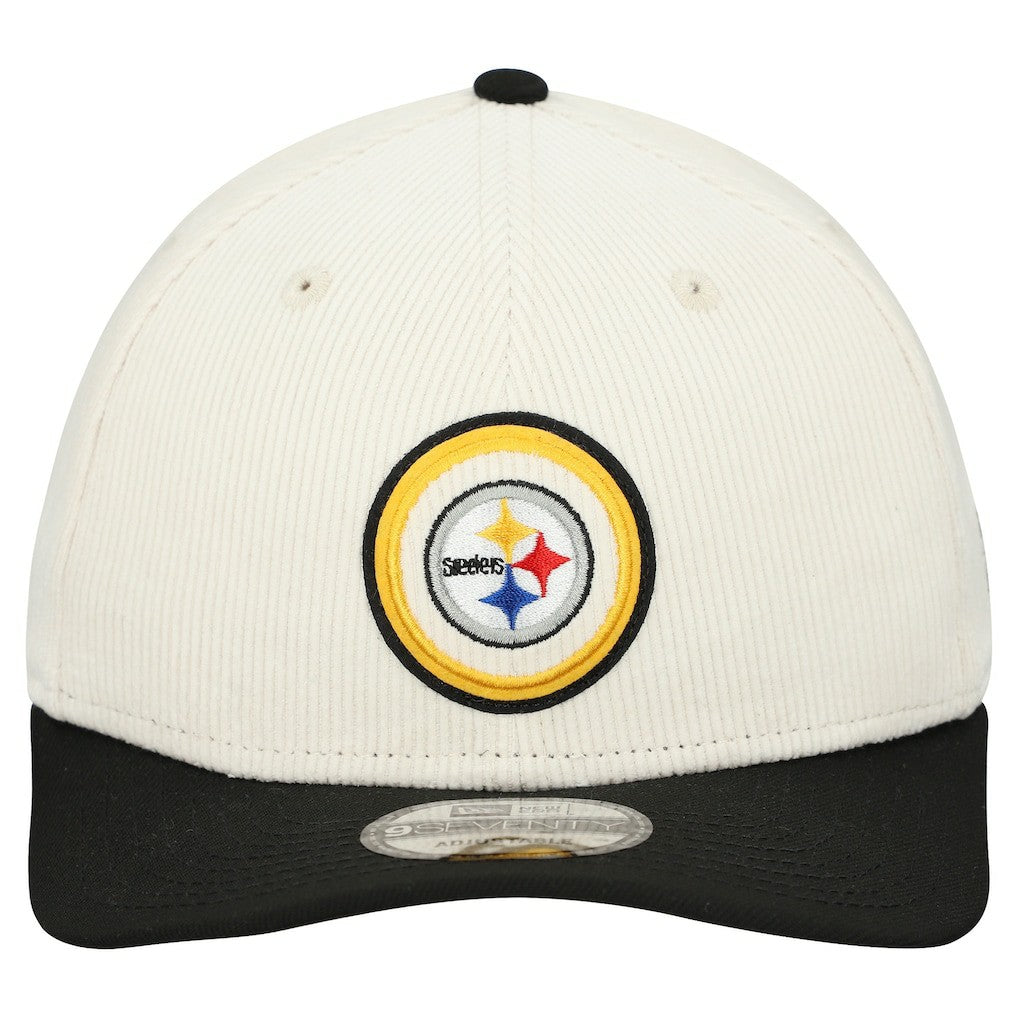 Pittsburgh Steelers New Era Loyal Corduroy 9SEVENTY Adjustable Hat - Stone - NFL