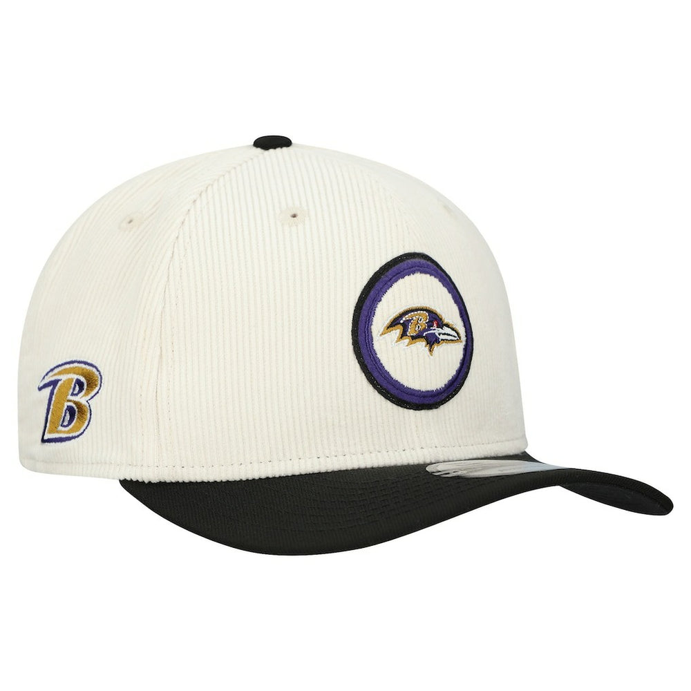 Baltimore Ravens New Era Loyal Corduroy 9SEVENTY Adjustable Hat - Stone - NFL
