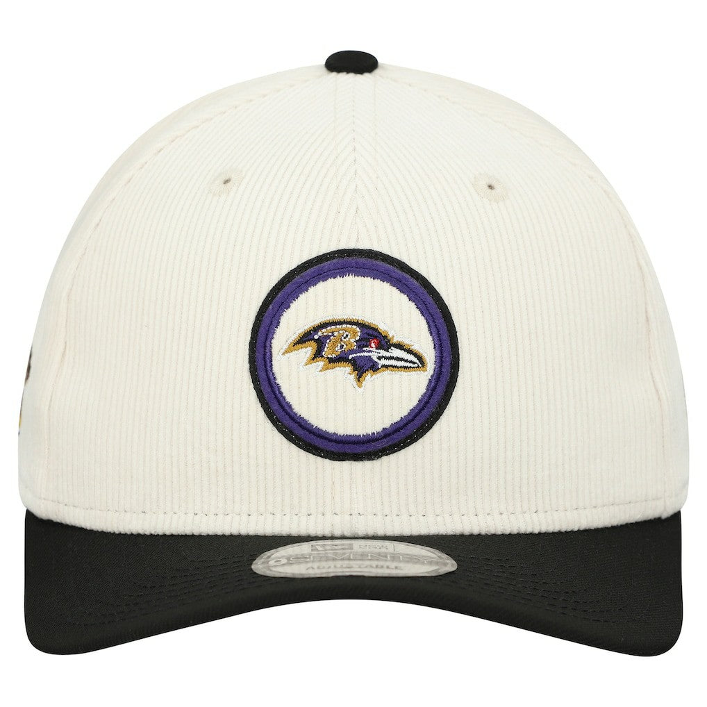 Baltimore Ravens New Era Loyal Corduroy 9SEVENTY Adjustable Hat - Stone - NFL