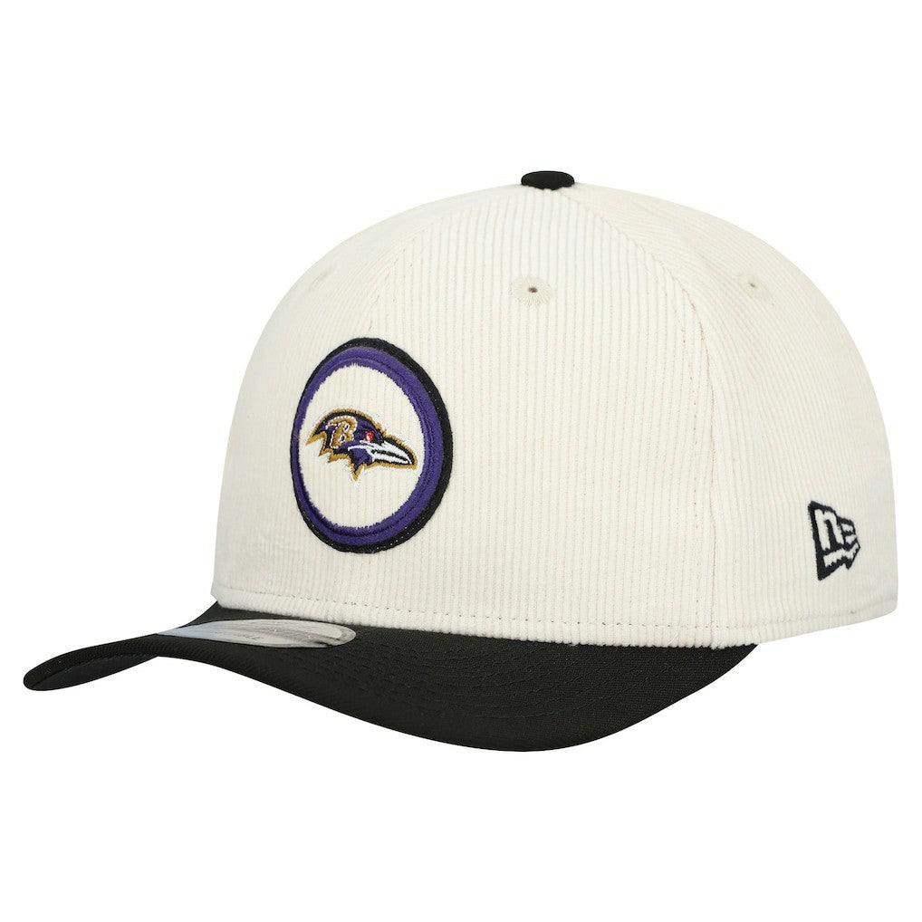 Baltimore Ravens New Era Loyal Corduroy 9SEVENTY Adjustable Hat - Stone - NFL