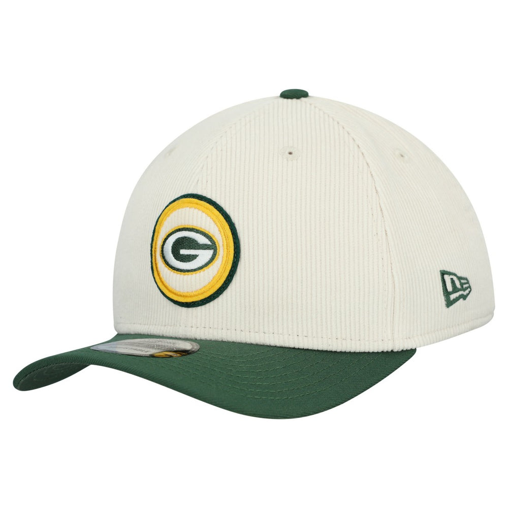 Green Bay Packers New Era Loyal Corduroy 9SEVENTY Adjustable Hat - Stone - NFL