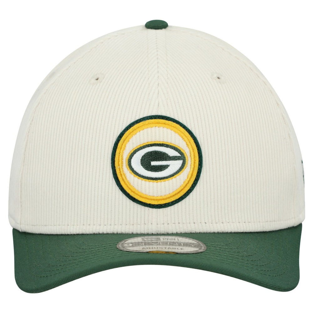 Green Bay Packers New Era Loyal Corduroy 9SEVENTY Adjustable Hat - Stone - NFL