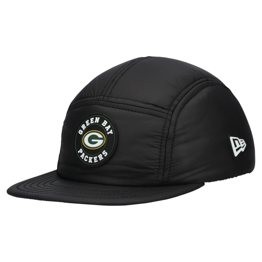 Green Bay Packers New Era Quilted Camper Adjustable Hat - Black - NFL