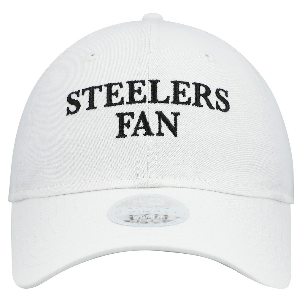 Pittsburgh Steelers New Era Women's Team Fan 9TWENTY Adjustable Hat - White - NFL