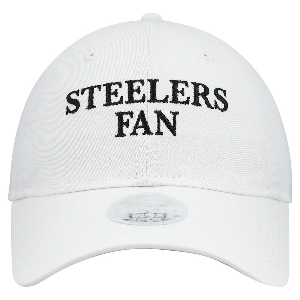 Pittsburgh Steelers New Era Women's Team Fan 9TWENTY Adjustable Hat - White - NFL