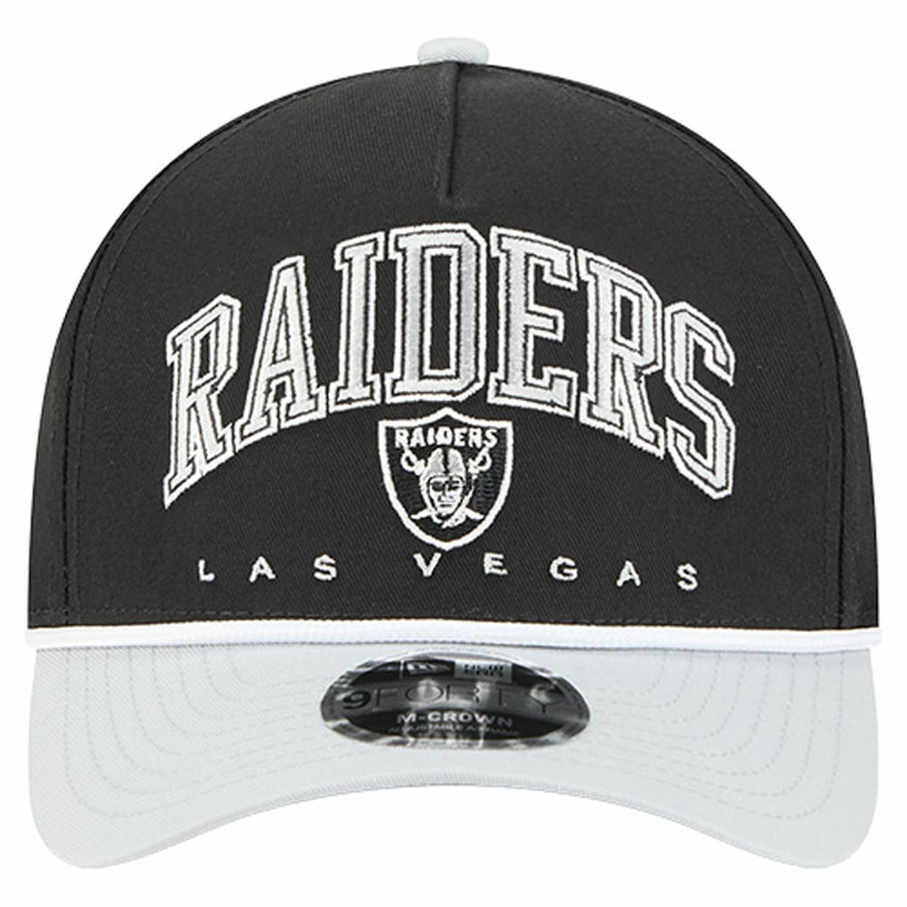 Las Vegas Raiders New Era Arch COOLERA 9FORTY A-Frame M-Crown Adjustable Hat - Black - NFL