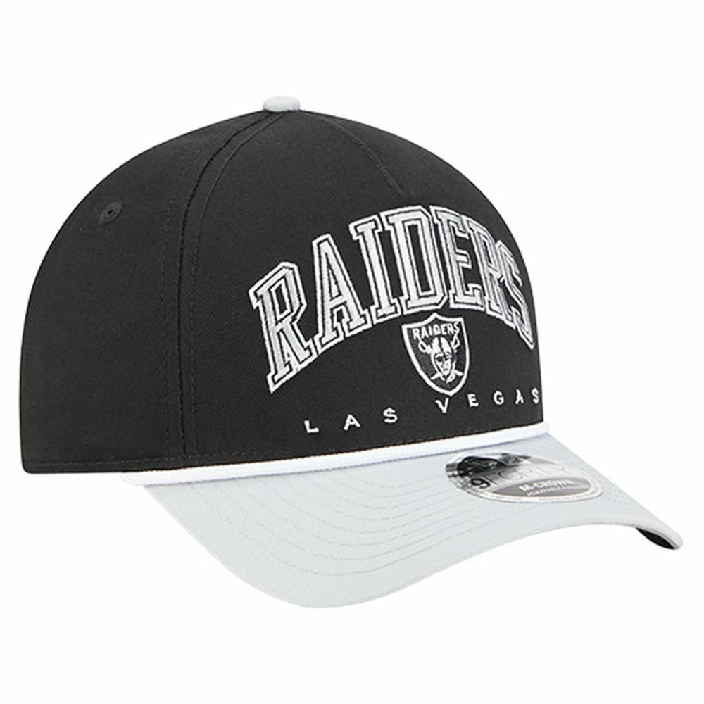 Las Vegas Raiders New Era Arch COOLERA 9FORTY A-Frame M-Crown Adjustable Hat - Black - NFL