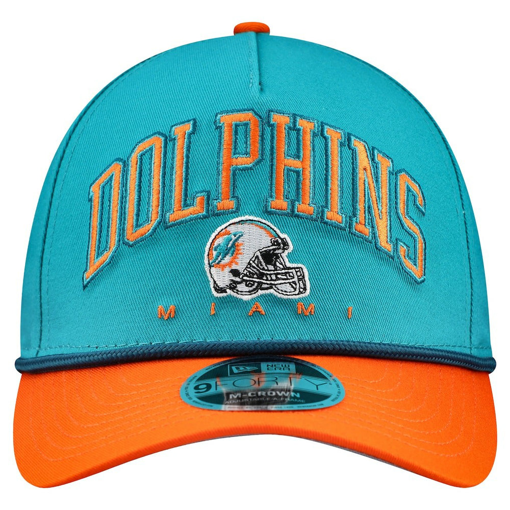 Miami Dolphins New Era Arch COOLERA 9FORTY A-Frame M-Crown Adjustable Hat - Aqua - NFL
