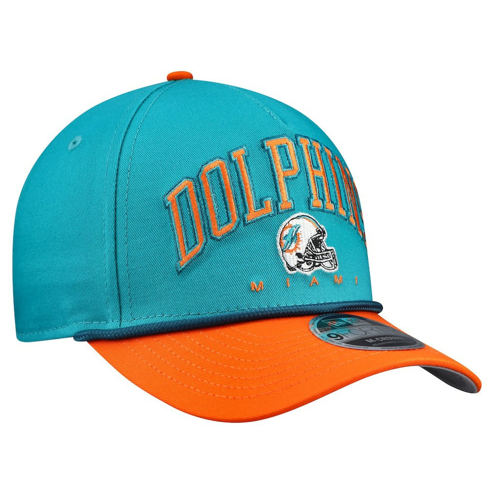 Miami Dolphins New Era Arch COOLERA 9FORTY A-Frame M-Crown Adjustable Hat - Aqua - NFL