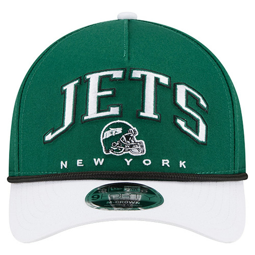 New York Jets New Era Arch COOLERA 9FORTY A-Frame M-Crown Adjustable Hat - Green - NFL