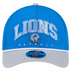 Detroit Lions New Era Throwback Arch COOLERA 9FORTY A-Frame M-Crown Adjustable Hat - Blue - NFL